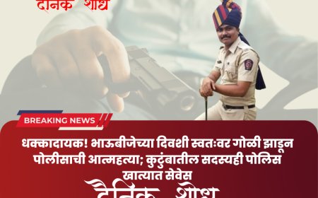धक्कादायक! भाऊबीजेच्या दिवशी स्वतःवर गोळी झाडून पोलीसाची आत्महत्या; कुटुंबातील सदस्यही पोलिस खात्यात सेवेस