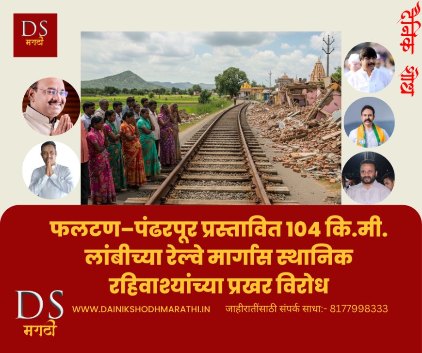 फलटण–पंढरपूर प्रस्तावित १०४ कि.मी. लांबीच्या रेल्वे मार्गास स्थानिक रहिवाश्यांच्या प्रखर विरोध